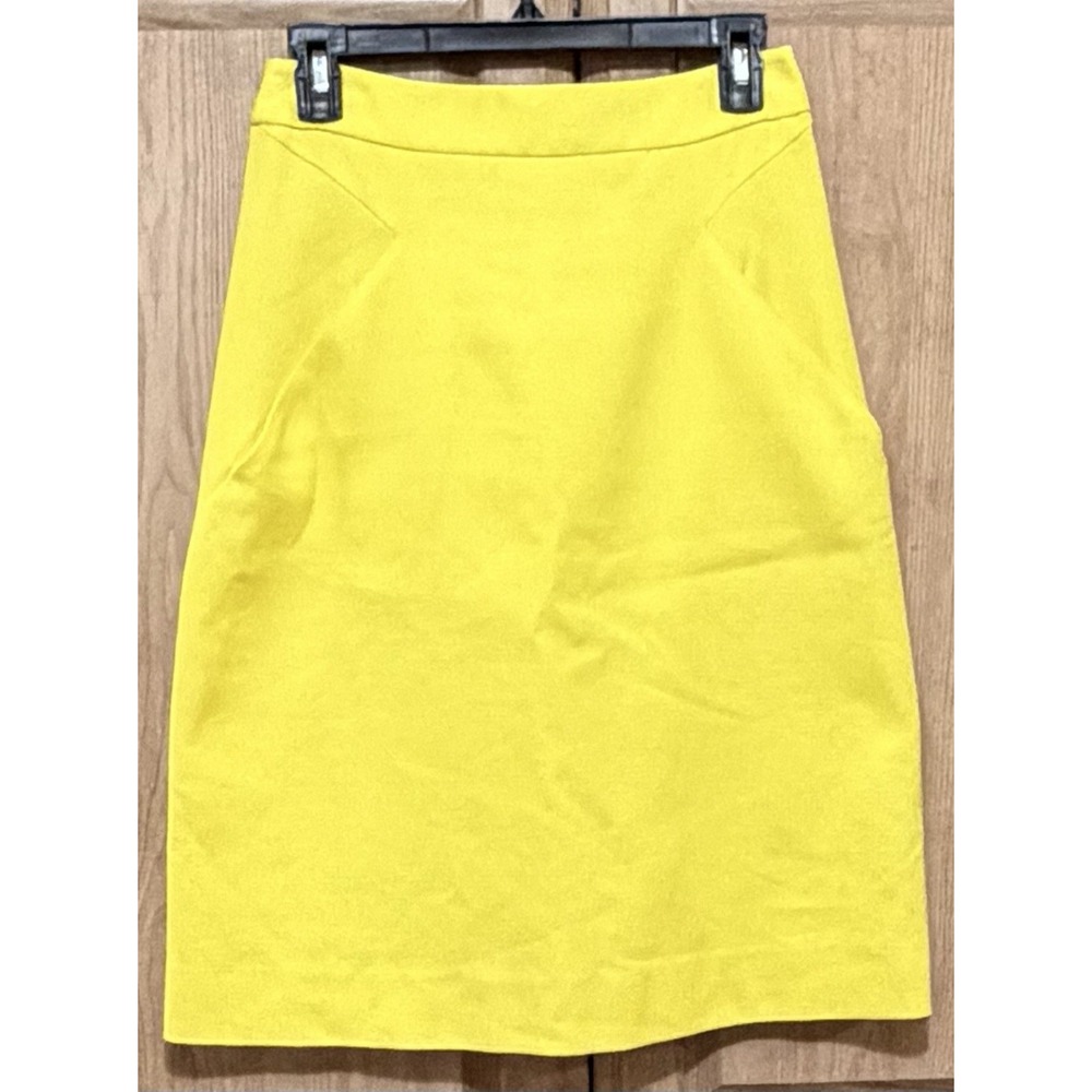 Kate Spade New York Tailored Pencil Skirt Women's 2 Bright Yellow Lined Pockets